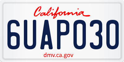 CA license plate 6UAP030