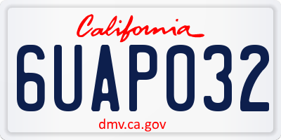 CA license plate 6UAP032