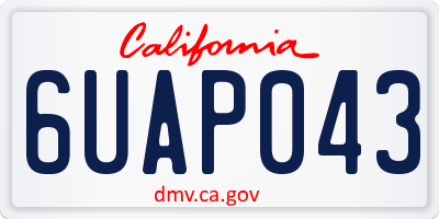 CA license plate 6UAP043