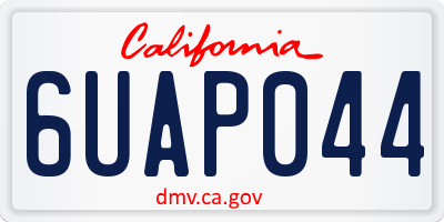 CA license plate 6UAP044