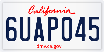 CA license plate 6UAP045