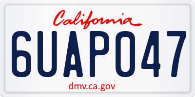 CA license plate 6UAP047