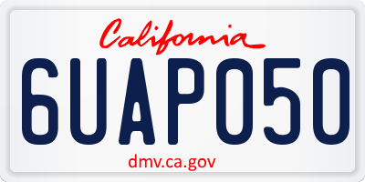 CA license plate 6UAP050