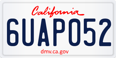 CA license plate 6UAP052
