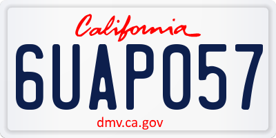 CA license plate 6UAP057