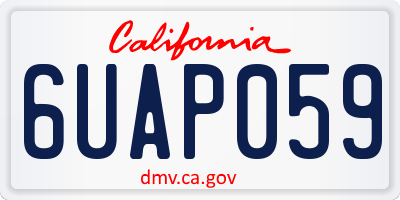 CA license plate 6UAP059