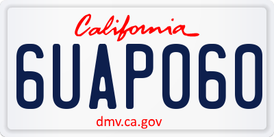 CA license plate 6UAP060