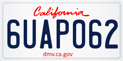 CA license plate 6UAP062