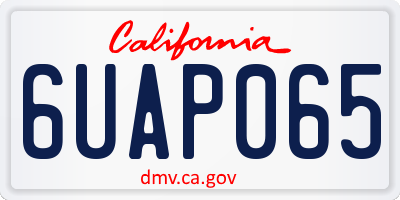 CA license plate 6UAP065