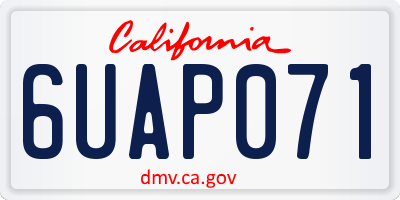 CA license plate 6UAP071