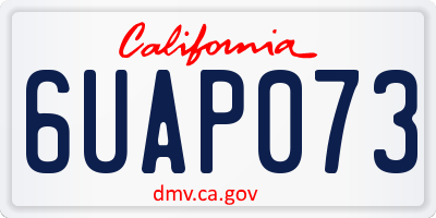 CA license plate 6UAP073