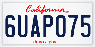 CA license plate 6UAP075