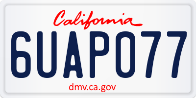 CA license plate 6UAP077
