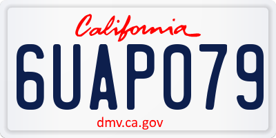 CA license plate 6UAP079