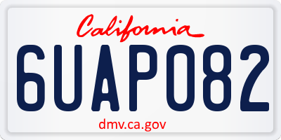 CA license plate 6UAP082