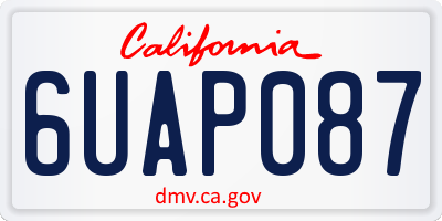 CA license plate 6UAP087