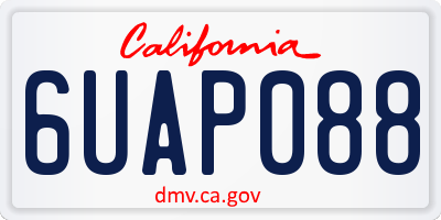 CA license plate 6UAP088