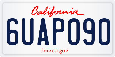 CA license plate 6UAP090