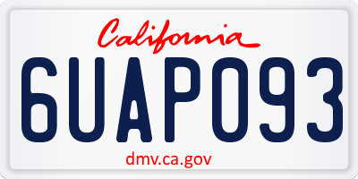 CA license plate 6UAP093