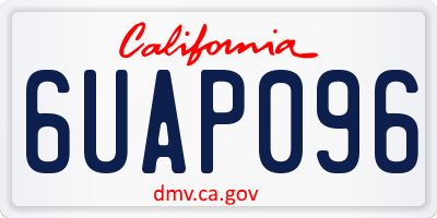 CA license plate 6UAP096