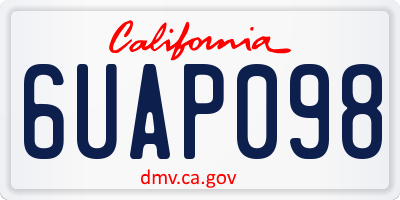 CA license plate 6UAP098