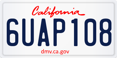 CA license plate 6UAP108