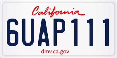 CA license plate 6UAP111