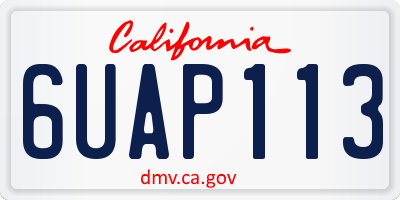 CA license plate 6UAP113