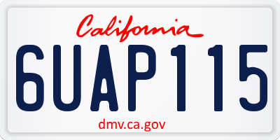 CA license plate 6UAP115