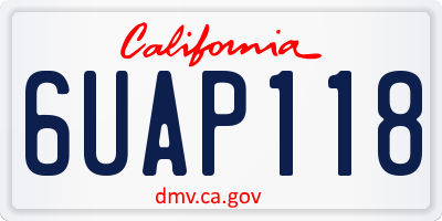 CA license plate 6UAP118