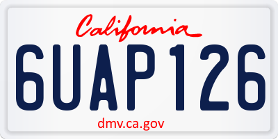CA license plate 6UAP126