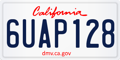CA license plate 6UAP128