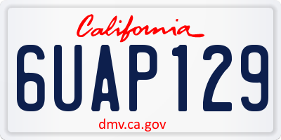 CA license plate 6UAP129