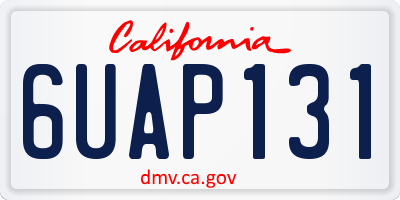 CA license plate 6UAP131
