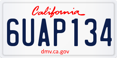 CA license plate 6UAP134