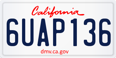CA license plate 6UAP136