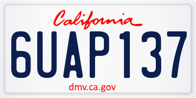 CA license plate 6UAP137