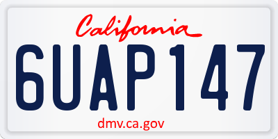 CA license plate 6UAP147