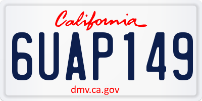 CA license plate 6UAP149
