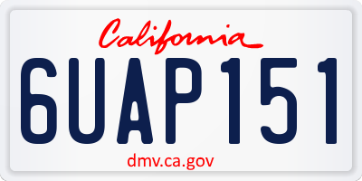 CA license plate 6UAP151