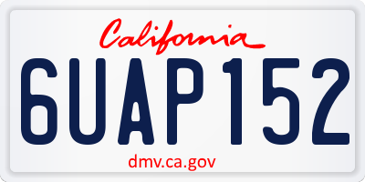 CA license plate 6UAP152