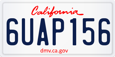 CA license plate 6UAP156