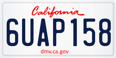 CA license plate 6UAP158