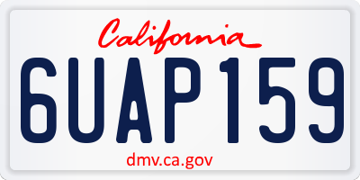 CA license plate 6UAP159