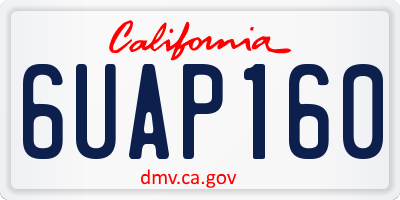 CA license plate 6UAP160