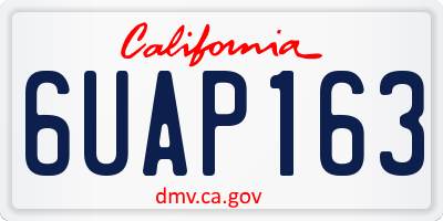 CA license plate 6UAP163