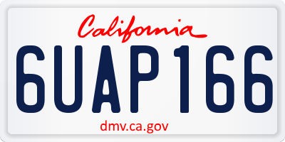 CA license plate 6UAP166