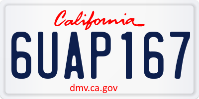 CA license plate 6UAP167