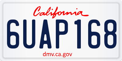 CA license plate 6UAP168