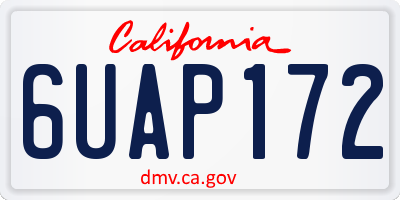 CA license plate 6UAP172